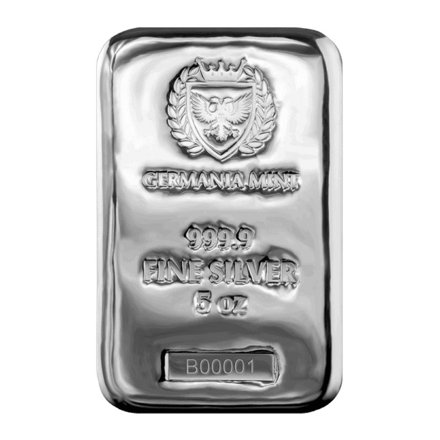 5oz Germania Mint Silver Cast Bar