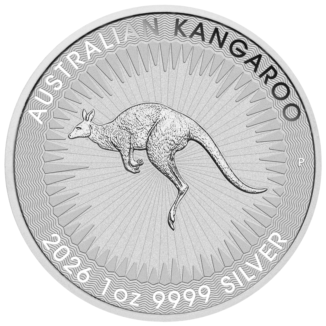 One troy ounce Australian Kangaroo silver bullion coin, illustrating buying silver in New Zealand