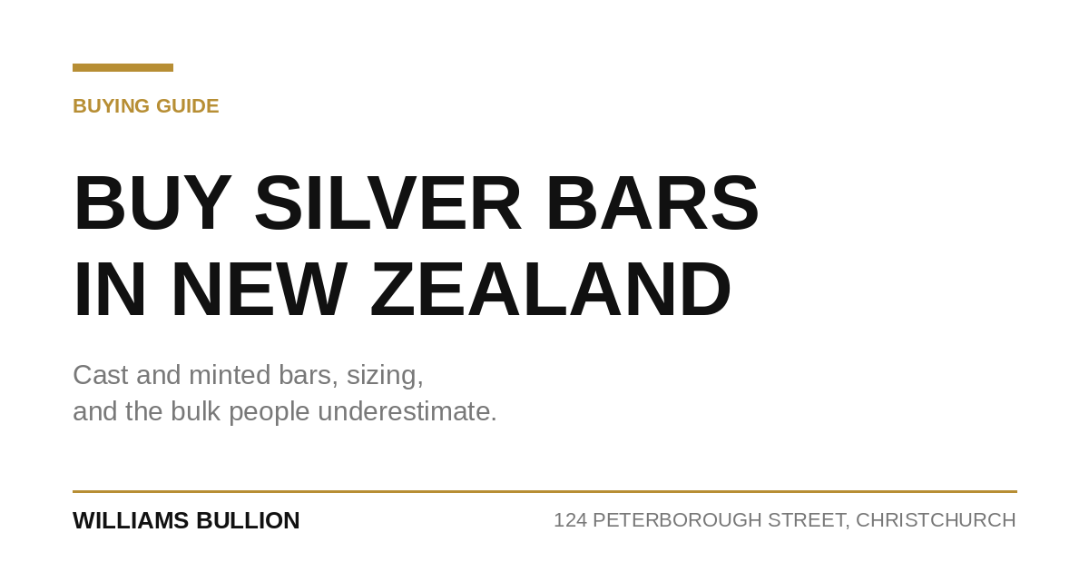 Buy Silver Bars in New Zealand