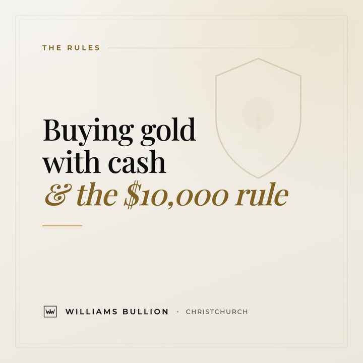 Williams Bullion guide cover: buying gold with cash in New Zealand and the $10,000 rule