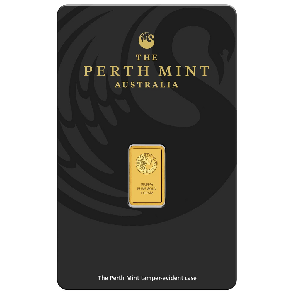 1g Perth Mint Gold Minted Bar Kangaroo