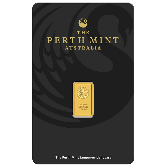 1g Perth Mint Gold Minted Bar Kangaroo