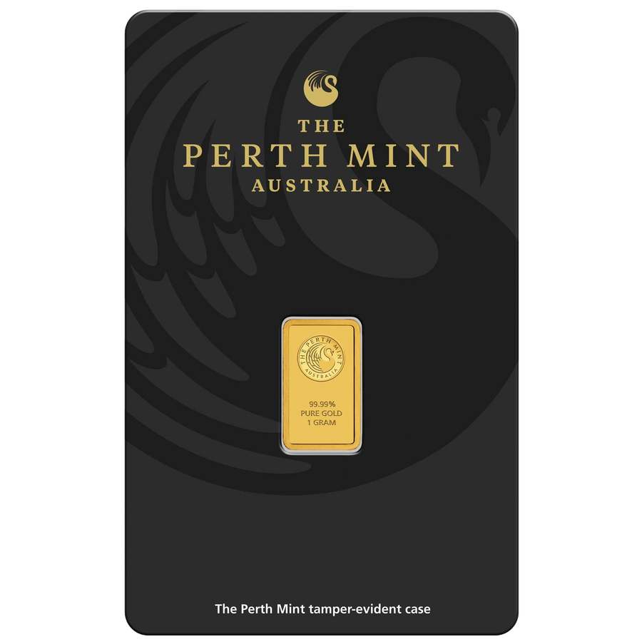 1g Perth Mint Gold Minted Bar Kangaroo