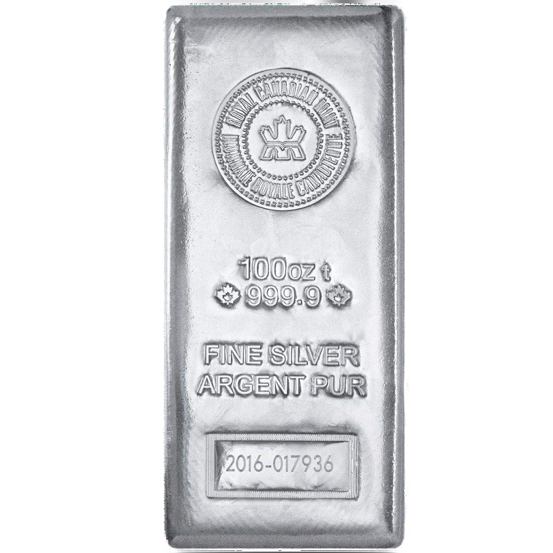 100oz Silver Cast Bar Royal Canadian Mint