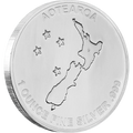 1 Troy Ounce NZ Mint Silver Fern Round .999