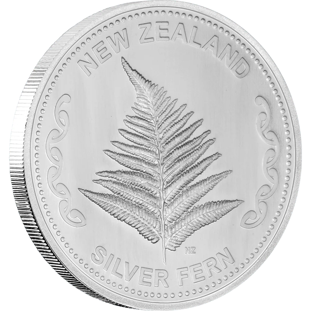 1 Troy Ounce NZ Mint Silver Fern Round .999