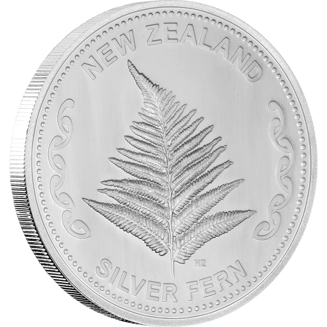 1 Troy Ounce NZ Mint Silver Fern Round .999