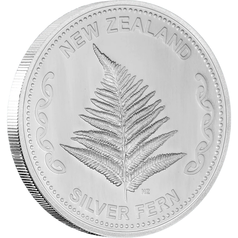 1 Troy Ounce NZ Mint Silver Fern Round .999