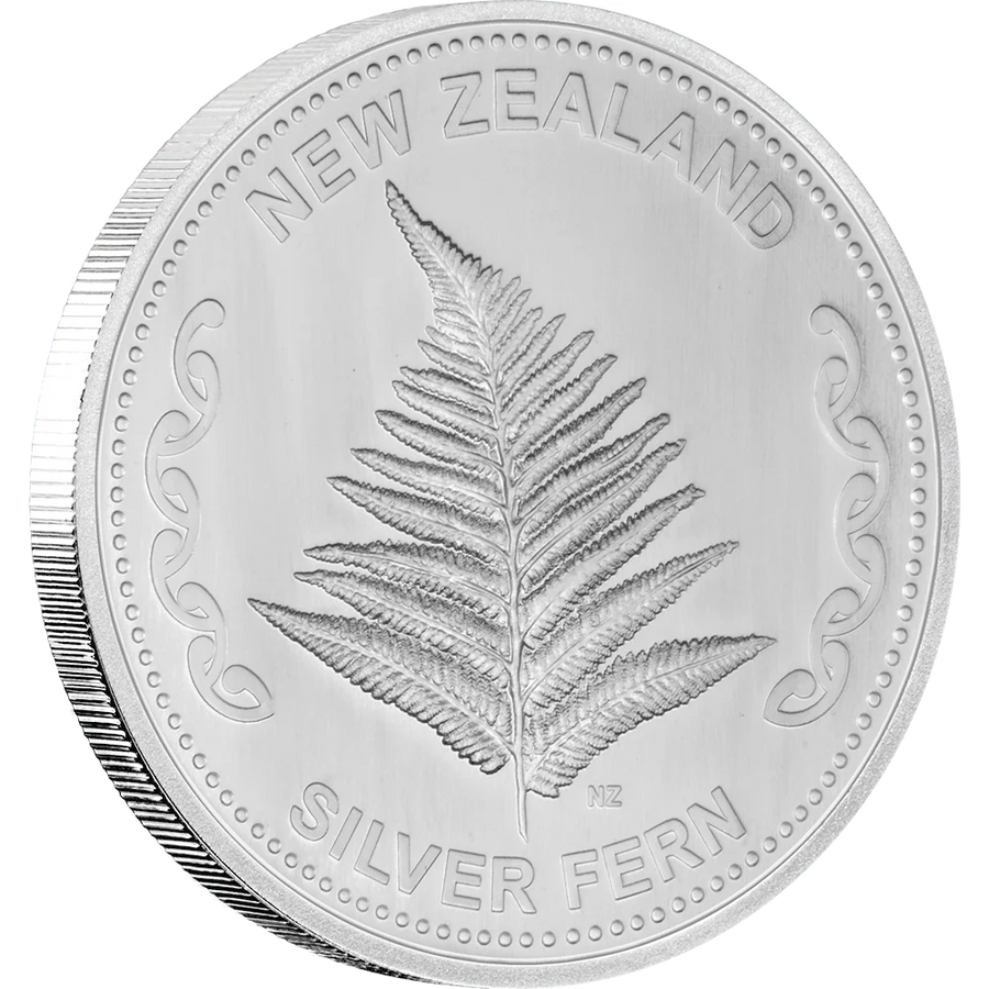 1 Troy Ounce NZ Mint Silver Fern Round .999