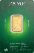 5g PAMP Suisse Lucky Charm Four-Leaf Clover Gold Bar