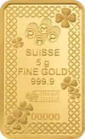 5g PAMP Suisse Lucky Charm Four-Leaf Clover Gold Bar