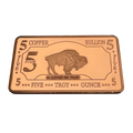 5 Troy Ounce Copper Bullion Bar .999 Fine Copper