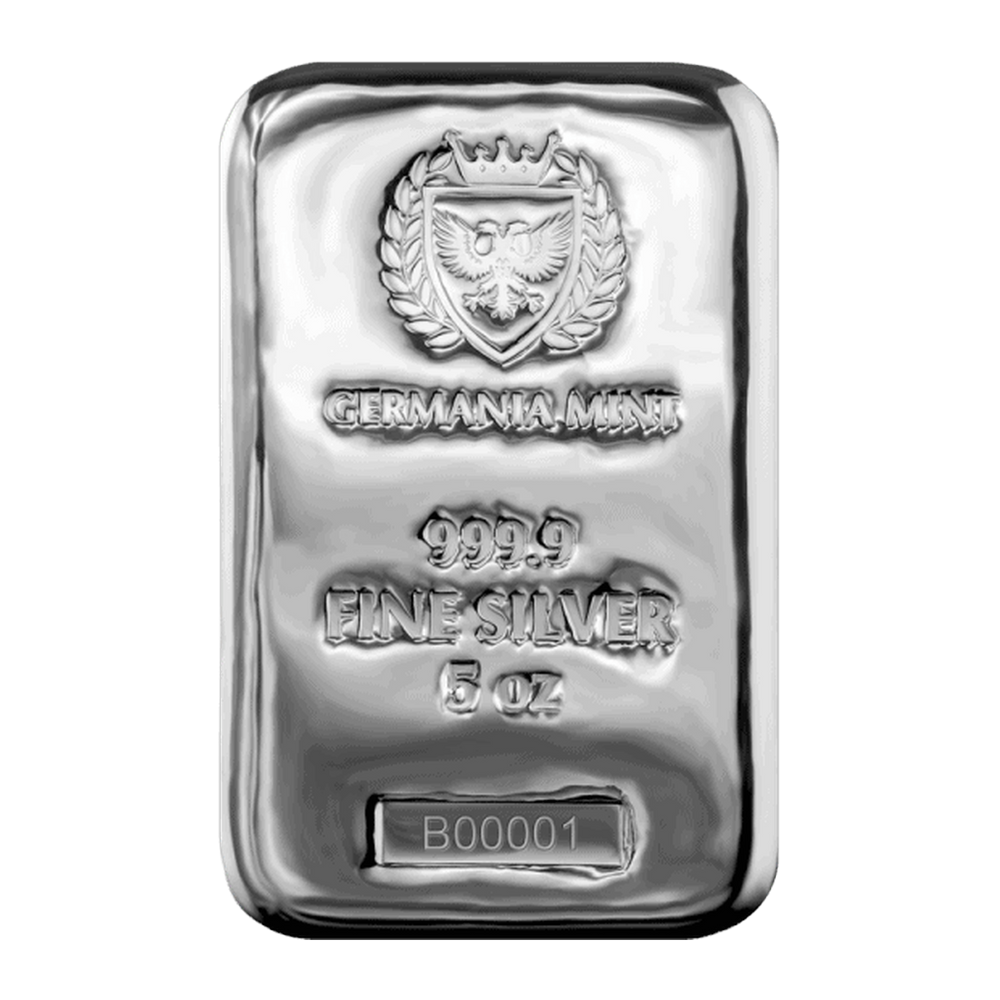 5oz Germania Mint Silver Cast Bar