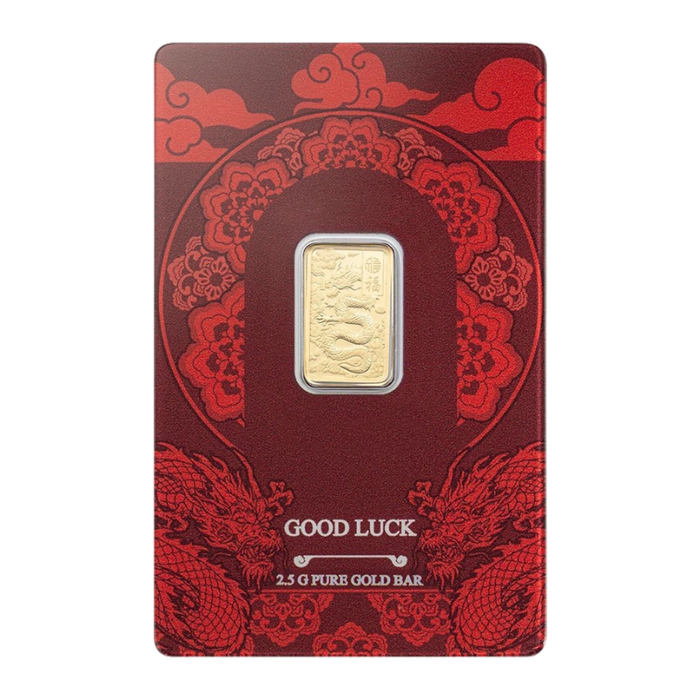 2.5g PAMP Suisse Good Luck Yellow Dragon Gold Bar