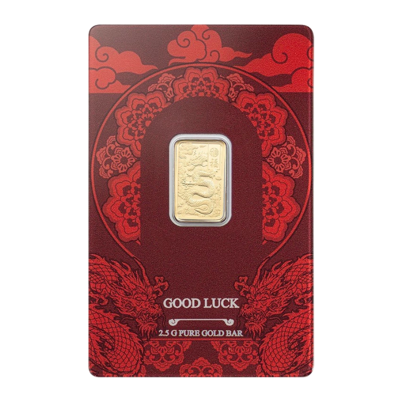 2.5g PAMP Suisse Good Luck Yellow Dragon Gold Bar