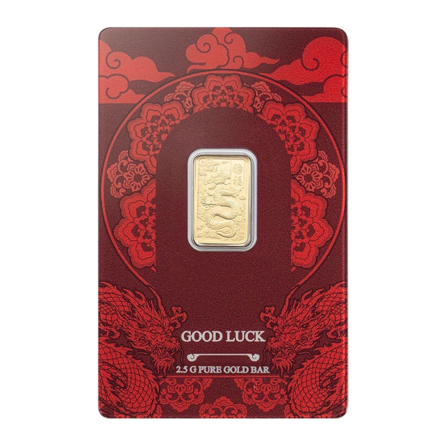 2.5g PAMP Suisse Good Luck Yellow Dragon Gold Bar