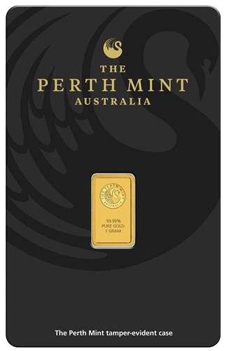 1g Perth Mint Gold Minted Bar Kangaroo