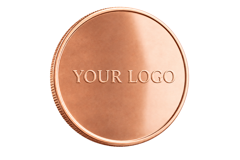 1 Troy Ounce Copper Round Your Own Design (4000 Rounds)
